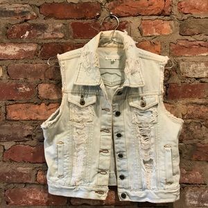 LF Millau Distressed Denim Vest